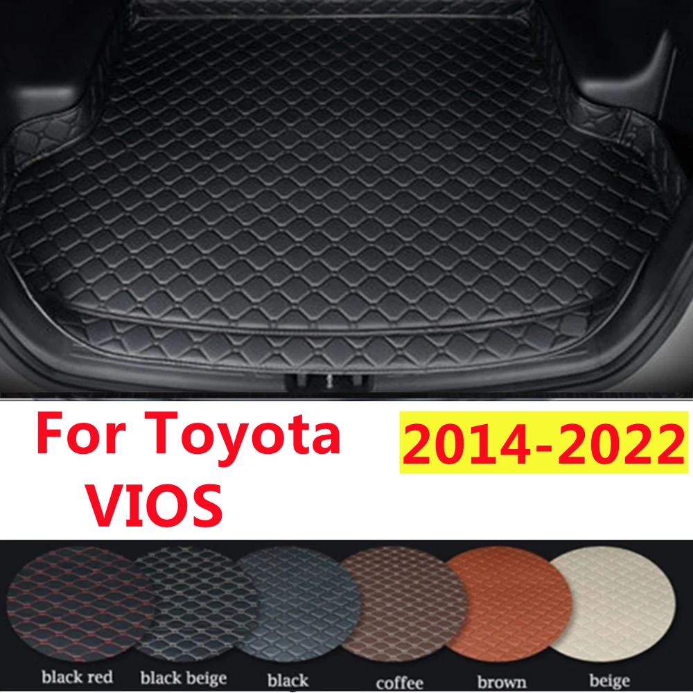 SJ High Side Custom Fit для Toyota VIOS 2014-20-21-2022 Всепогодный водонепроницаемый коврик для багажника автомобиля AUTO Задний коврик для грузового вкладыша - 0