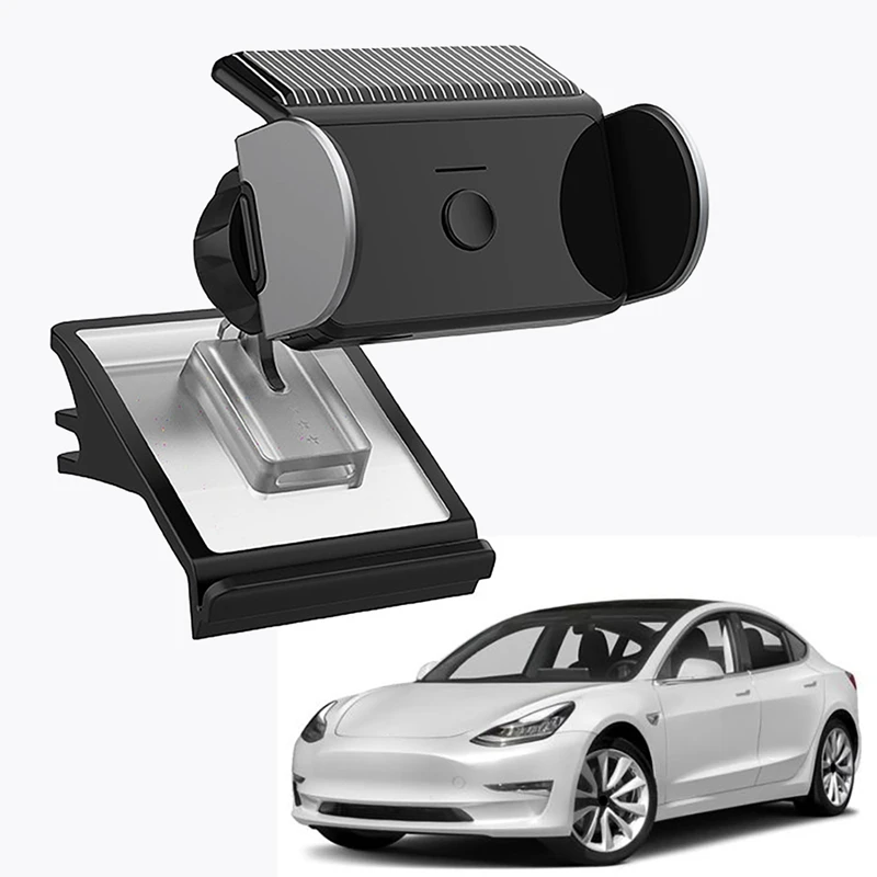 Для Tesla Model 3 / Y 2018 2019 2020 2021 Автомобильный воздуховод Держатель для смартфона Держатель для мобильного телефона Подставка Стабильная - 5