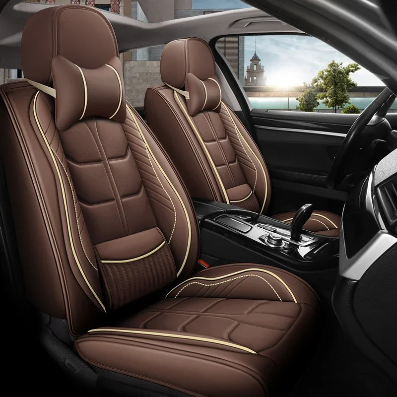 Универсальный кожаный чехол для автомобильного сиденья Полный комплект для Volvo V40 Renault Megane 4 Clio 3 rav4 Mazda CX5 Автоаксессуары - 0