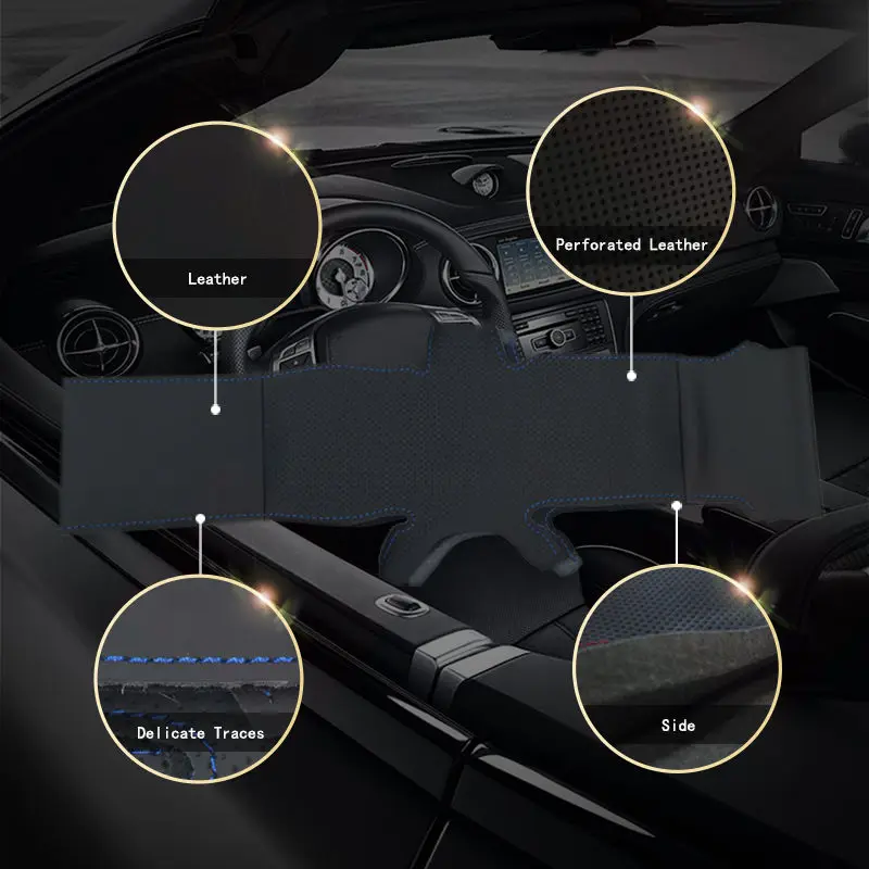 Автоматическая оплетка на крышке рулевого колеса для Peugeot 3008 2013-2015 год Автомобильный стайлинг Ручная строчка Автомобильные чехлы на рулевое колесо - 2