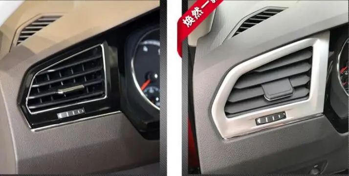Для Volkswagen Tiguan MK2 2017 2018 2019 Углеродное волокно Автомобильная приборная панель Воздух Выпуск кондиционера Накладки Наклейки Аксессуары для интерьера - 5