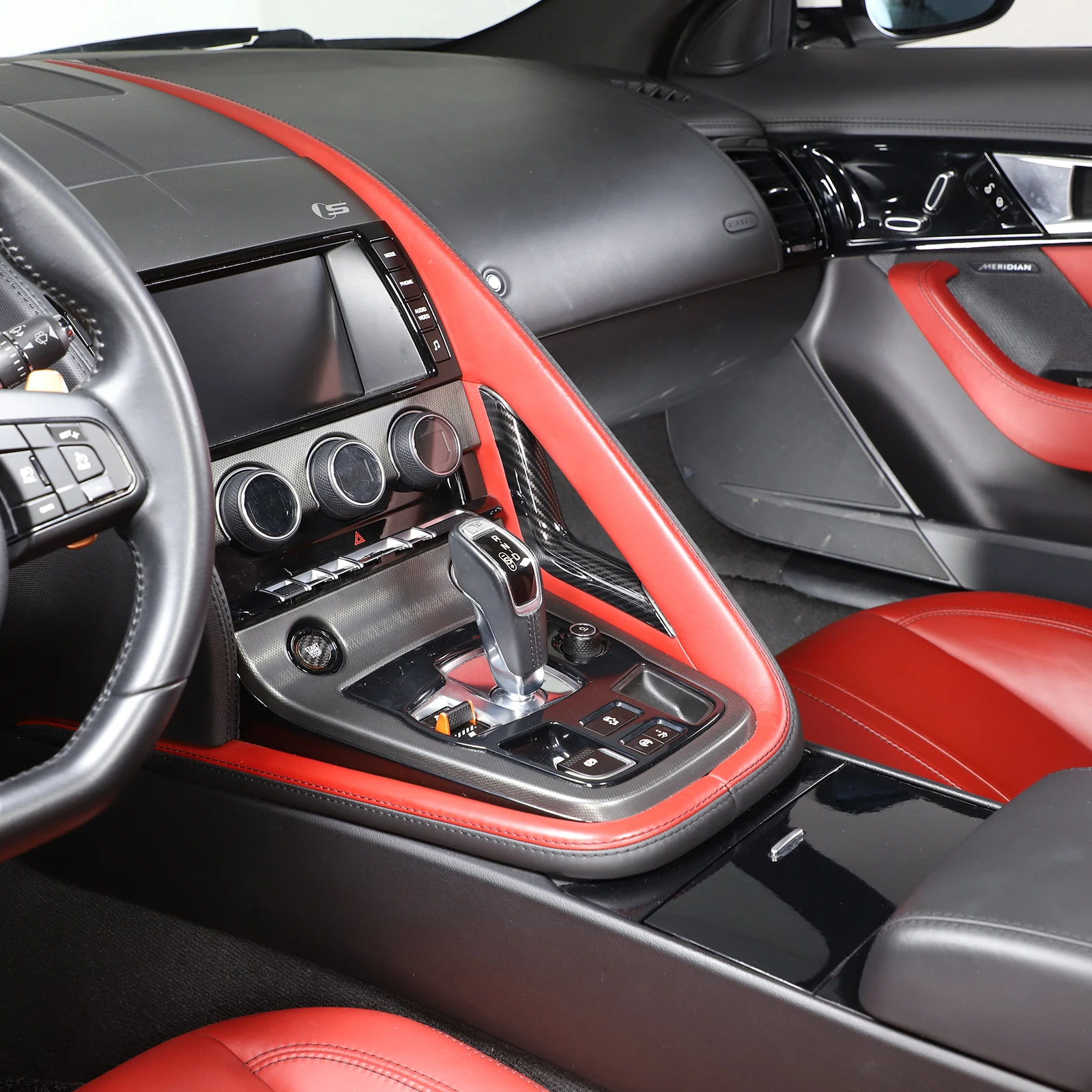  для 2013-2024 Jaguar F-TYPE ABS Консоль Центральное переключение передач Боковая полоса переключения передач Переключение передач Правая L-образная полоса Аксессуары - 3