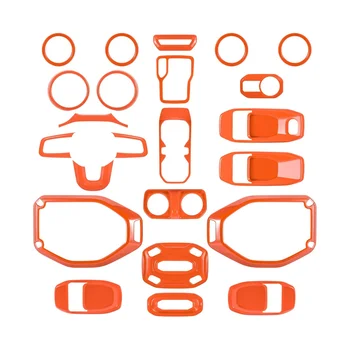 23 шт. Полный комплект внутренней отделки для Jeep Wrangler JL Gladiator JT 2018-2023 Аксессуары (оранжевый)