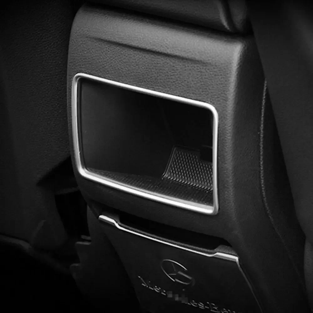 ABS Пластиковый хромированный задний ряд кондиционера Вентиляционная отделка для Mercedes Benz A B GLA CLA Class C117 W117 W176 W246 Автомобильные аксессуары - 1