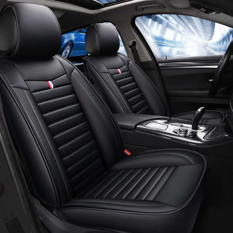  Чехол на сиденье автомобиля Передняя / задняя подушка автомобиля для женщин Не движется Универсальная искусственная кожа черный/красный нескользящий для BMW 530M3 X40 - 3