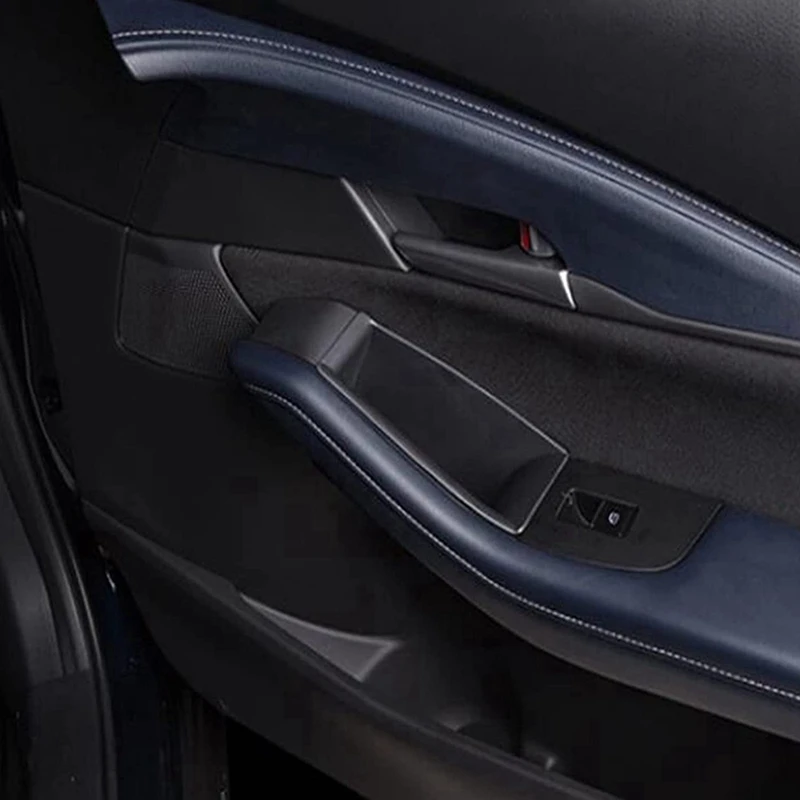 4PCS Автомобильный органайзер Дверная ручка Коробка для хранения Контейнер Держатель Чашка Лоток для Mazda CX-30 CX30 2020 2021 (спереди и сзади) - 3