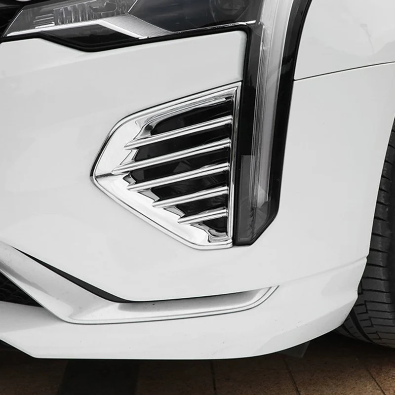 блестящий серебристый Накладки на передние задние противотуманные фары автомобиля Хромированная лампа Стайлинг для Cadillac CT4 2020 2021 2022 Аксессуары Авто туманный стайлинг 2023 - 1