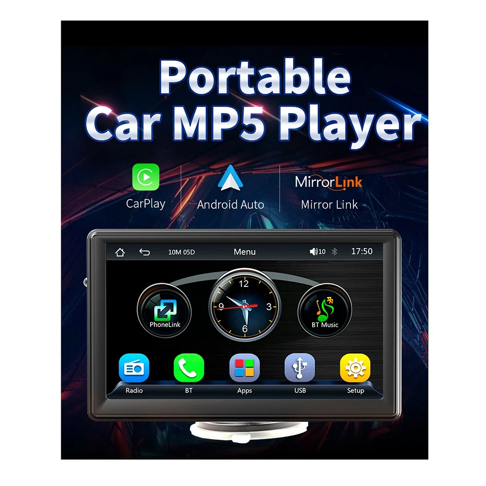7-дюймовый автомобильный радиоприемник мультимедийный плеер беспроводной CarPlay Android Auto Сенсорный экран для BYD ATTO 3 2022-2023 Toyota Hilux - 1