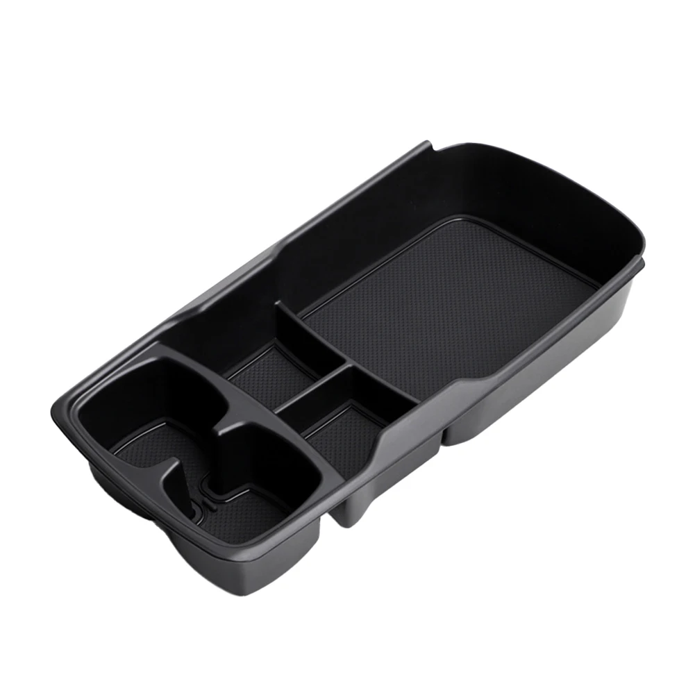 Удобный и практичный ящик для хранения на центральной консоли Уборка нижнего слоя лотка для Kia EV6 2021+ Черный материал ABS - 1