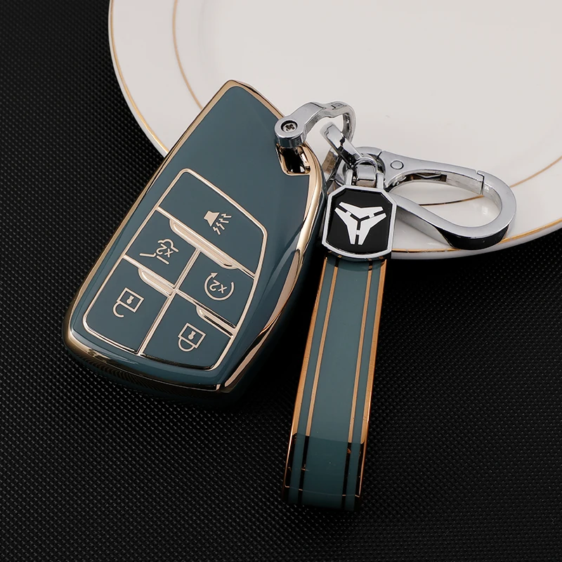 5/6 кнопок Чехол для ключей из ТПУ Автомобильный брелок для GMC Yukon 2020 2021 для Buick ENVISION S Plus Avenir для Chevrolet Tahoe Пригородный брелок для ключей - 4