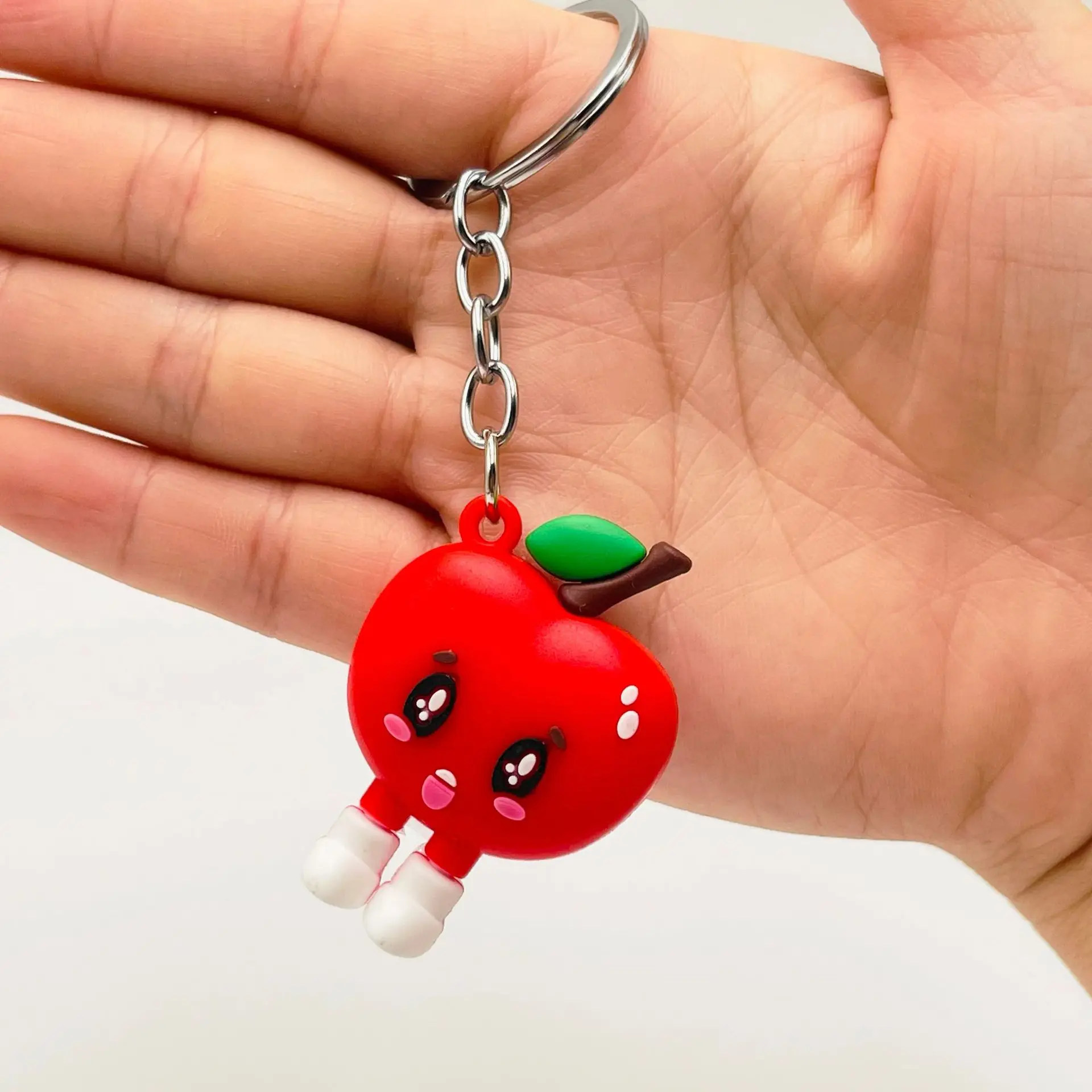 Моделирование фруктового брелка мягкий пластиковый брелок для ключей яблоко клубника ключ сумка кулон - 2