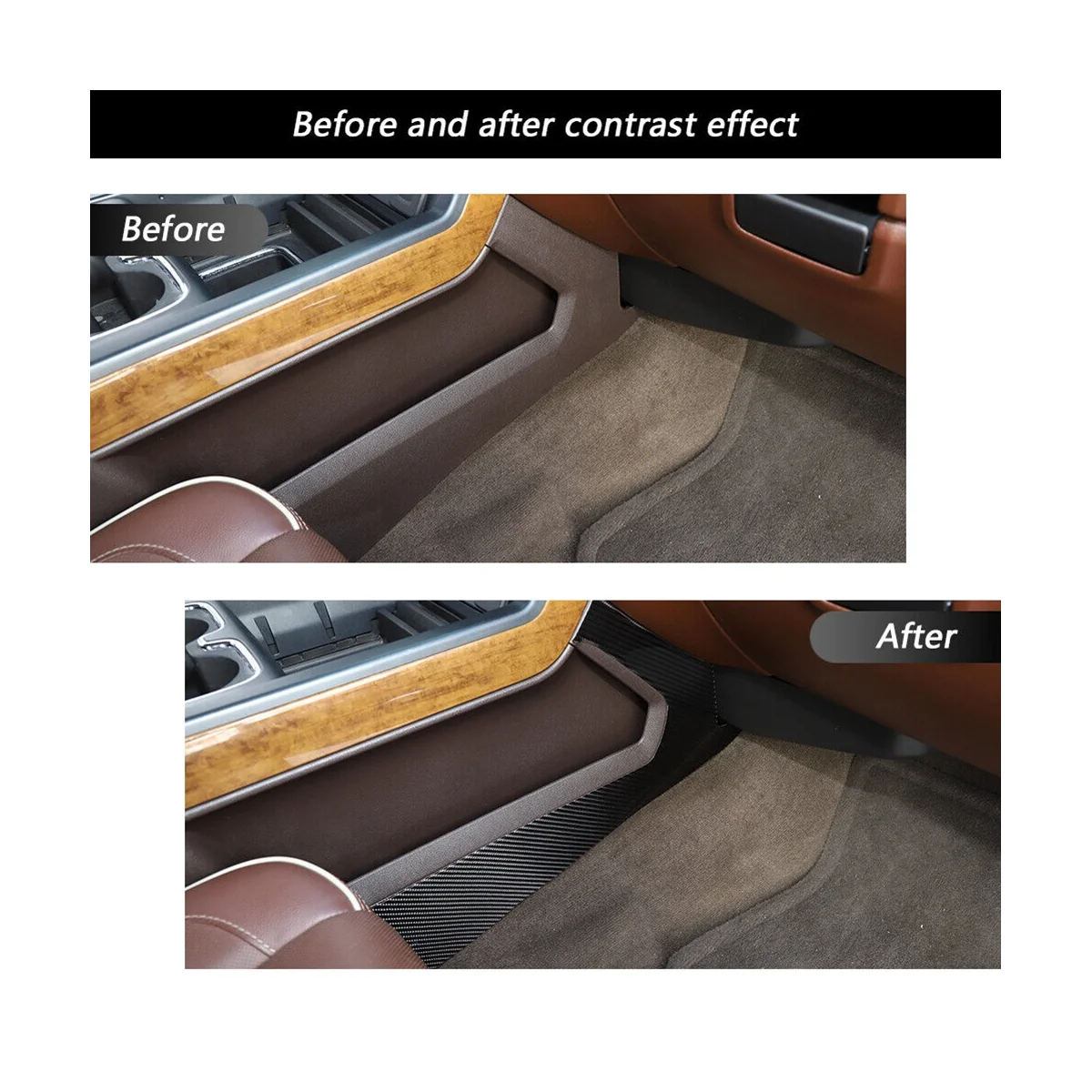  Обшивка боковой панели переключения передач для Chevrolet Silverado GMC Sierra 2014-2018 Аксессуары Мягкое углеродное волокно - 2