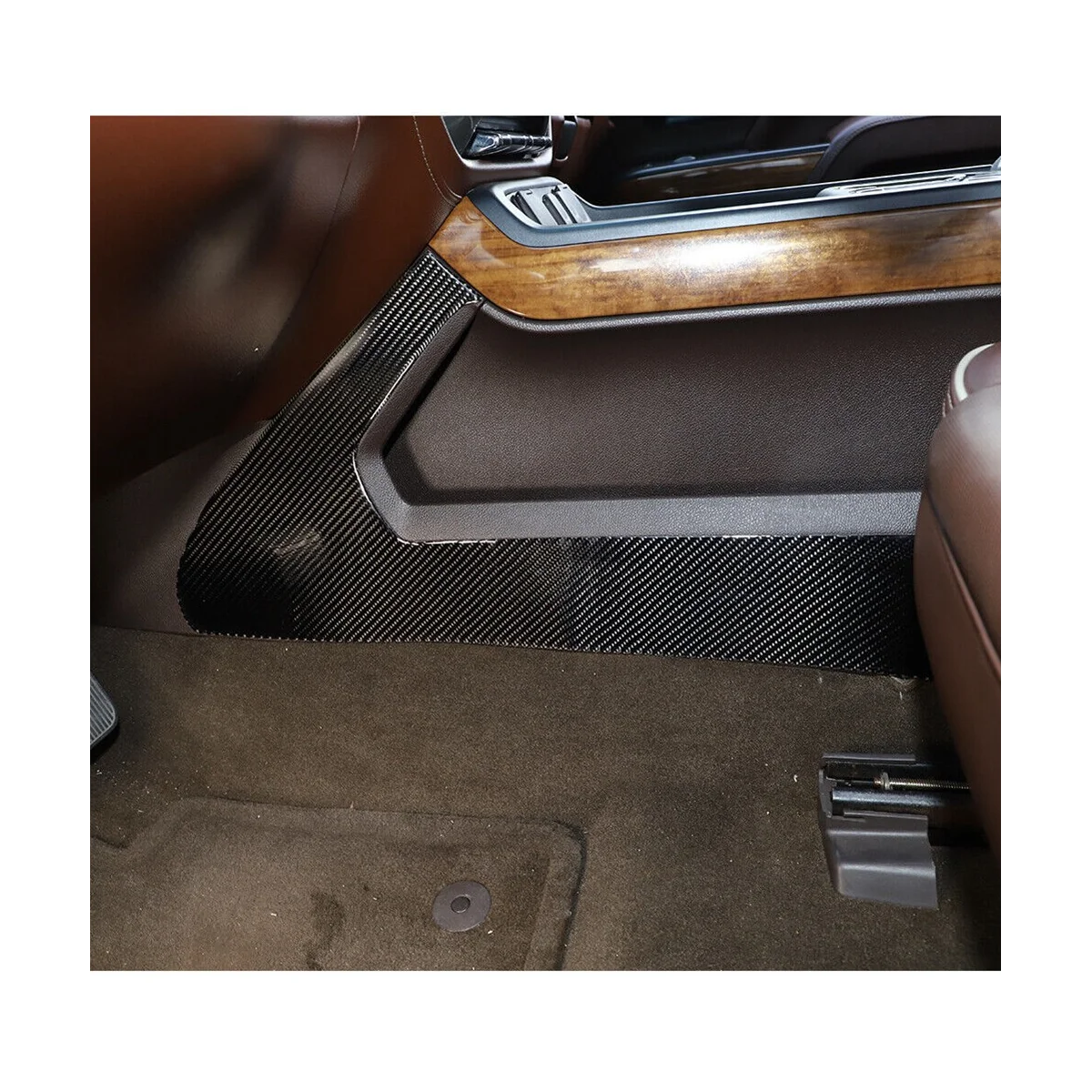  Обшивка боковой панели переключения передач для Chevrolet Silverado GMC Sierra 2014-2018 Аксессуары Мягкое углеродное волокно - 5