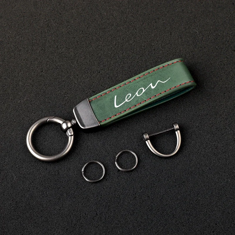  Автомобильный кожаный брелок для ключей премиум-класса Автомобильный брелок для салона автомобиля Брелок для SEAT LEON с логотипом Автомобильные аксессуары - 3