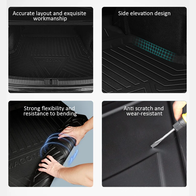  Автомобильный коврик для заднего багажника Suzuki SX4 S Cross 2014-2021 2020 2018 2016 2015 Водонепроницаемые защитные противоскользящие прокладки для хранения Аксессуары - 3