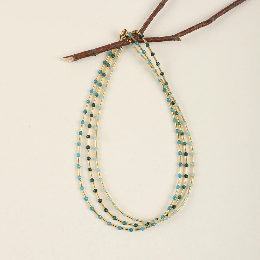 ZMZY Простой французский дизайн Симпатичное ожерелье из бисера для женщин Ожерелья из натурального камня Miyuki Beads Чокер Модные украшения - 4