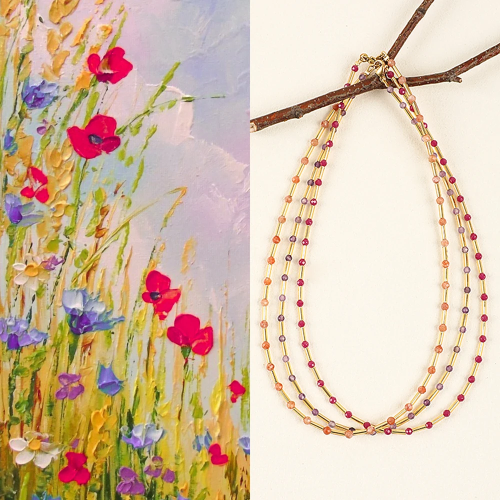 ZMZY Простой французский дизайн Симпатичное ожерелье из бисера для женщин Ожерелья из натурального камня Miyuki Beads Чокер Модные украшения - 5