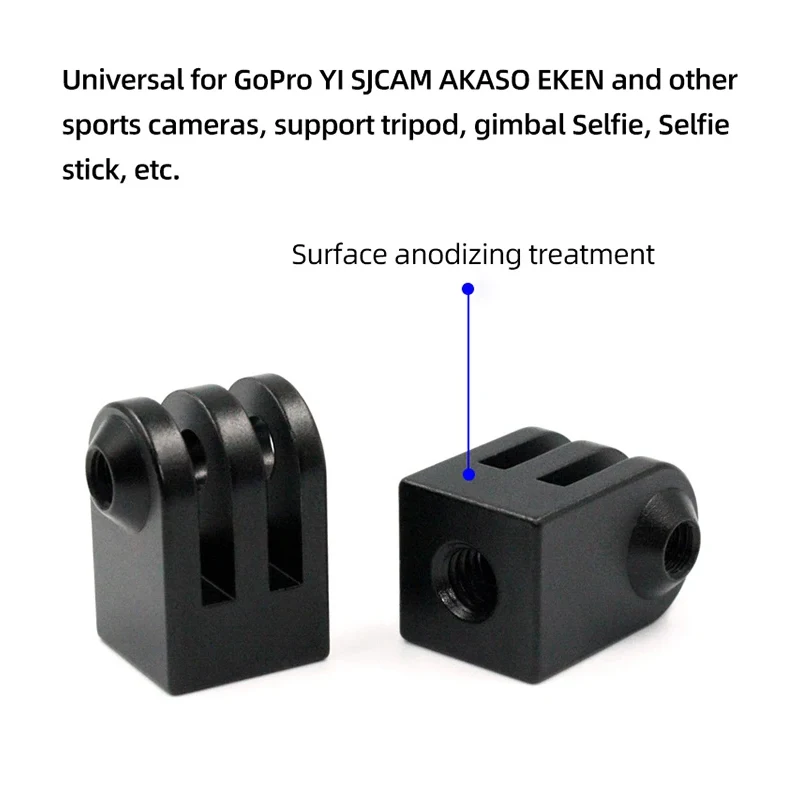 Для GoPro Hero 12 11 Мини-адаптер для штатива из алюминиевого сплава 1/4 Адаптер для отверстия под винт для GoPro 11 10 9 8 7 SJCAM AKASO DJI YI Insta360 - 1
