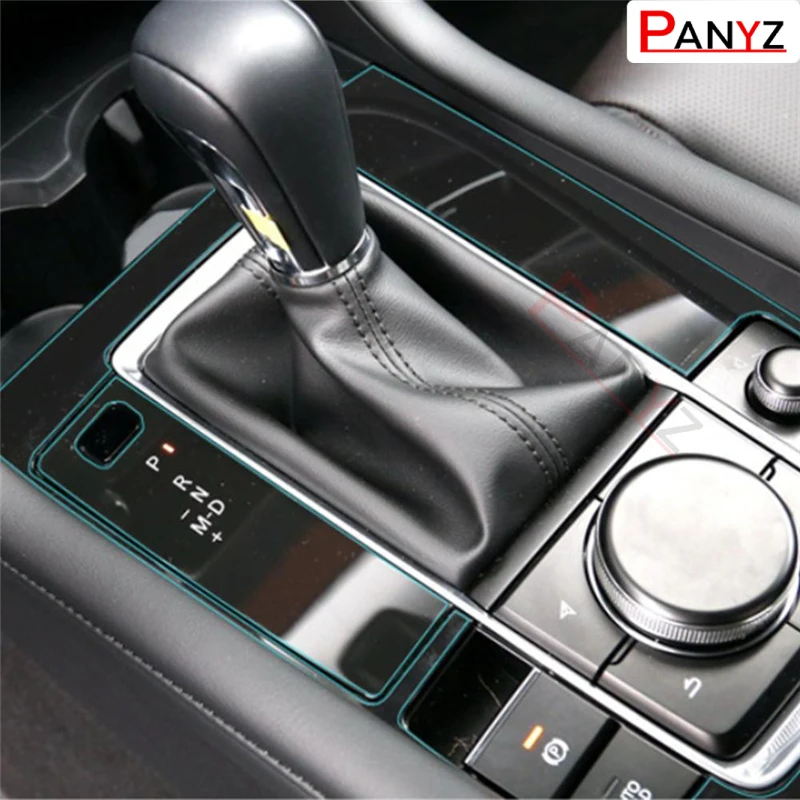  Автомобильная внутренняя центральная консоль прозрачная защитная пленка из ТПУ с защитой от царапин для навигации для аксессуаров Mazda CX30 2020 2021 - 1