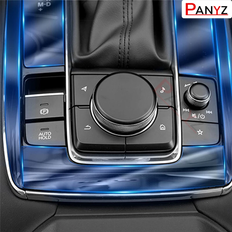  Автомобильная внутренняя центральная консоль прозрачная защитная пленка из ТПУ с защитой от царапин для навигации для аксессуаров Mazda CX30 2020 2021 - 3