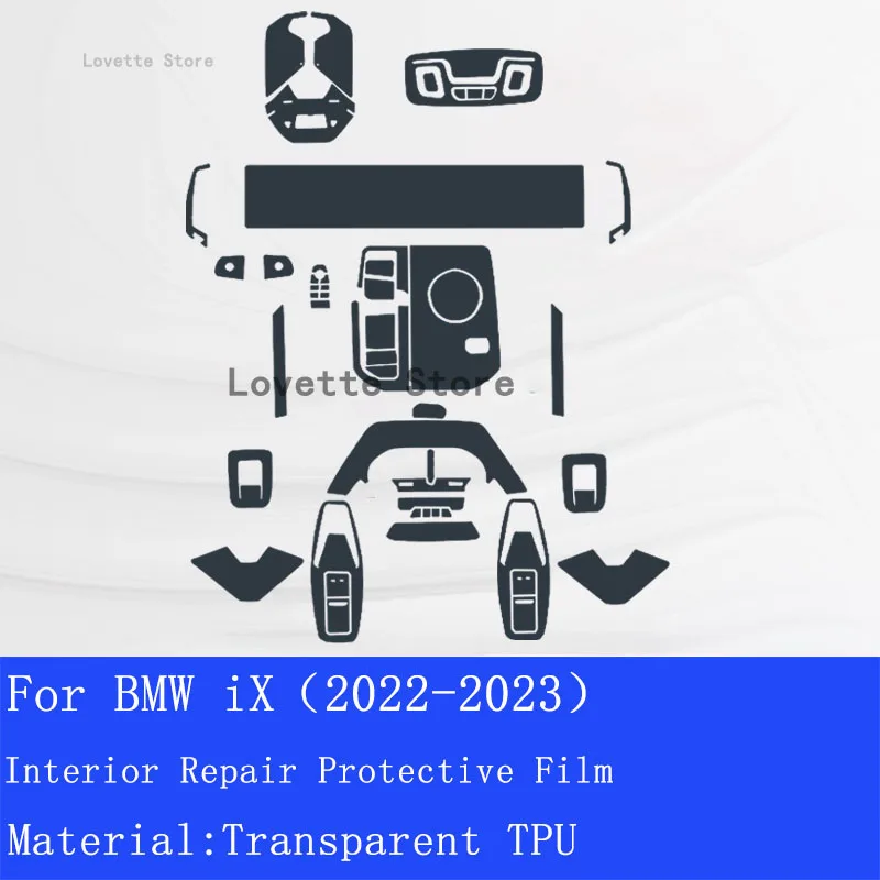 Для BMW iX (2022-2023)Салон автомобиля Панель передач Приборная панель Gps Навигационный экран Прозрачная защитная пленка из ТПУ - 3