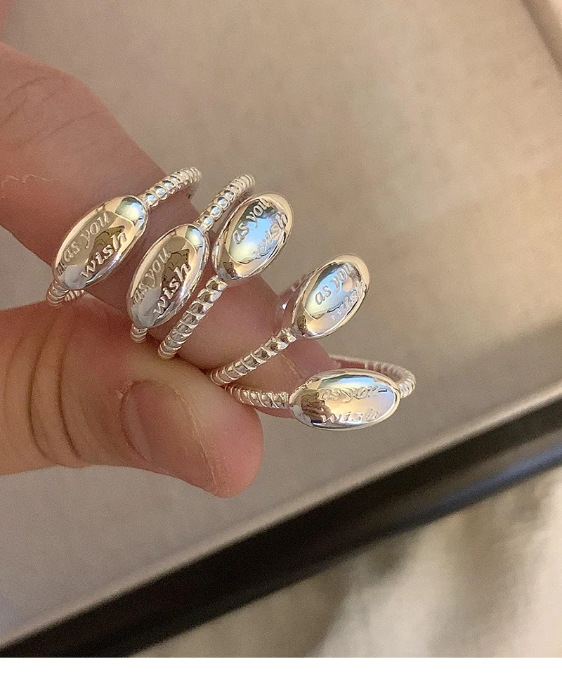 s925 стерлинговое серебро 2023 новое кольцо женский нишевый дизайн продвинутый смысл кольцо средний палец кольцо указательный палец регулируемое отверстие - 0