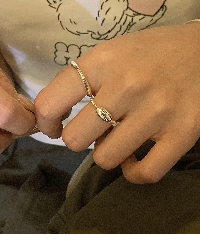 s925 стерлинговое серебро 2023 новое кольцо женский нишевый дизайн продвинутый смысл кольцо средний палец кольцо указательный палец регулируемое отверстие - 2