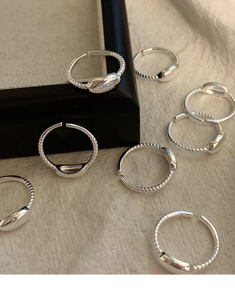 s925 стерлинговое серебро 2023 новое кольцо женский нишевый дизайн продвинутый смысл кольцо средний палец кольцо указательный палец регулируемое отверстие - 4