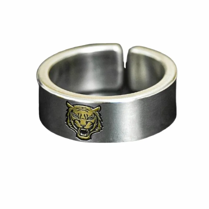 Fashion Кольцо ручной работы с оригинальным дизайном головы тигра для мужчин ретро хипстер одинарное регулируемое кольцо панк ювелирные изделия подарок - 2