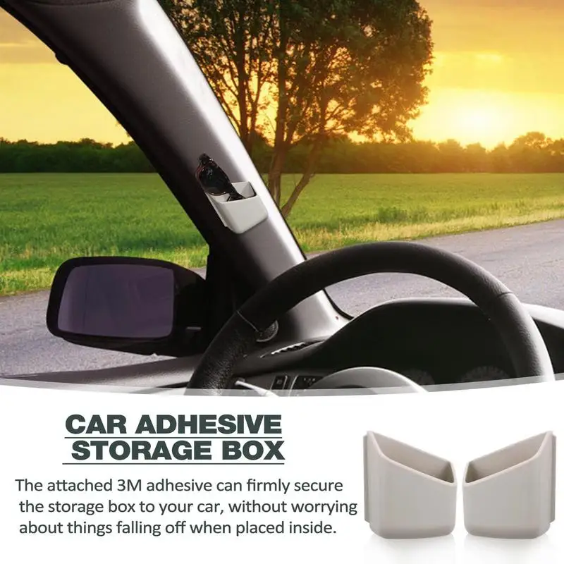  Adhesive Car Side Storage Seat Gap Case Case Прочный клейкий органайзер Коробка для ключей Солнцезащитные очки Авто Интерьер Органайзер - 0