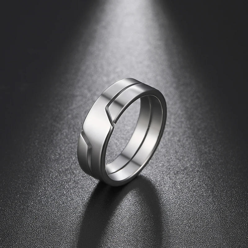 Новое парное кольцо для мужчин и женщин Мода Простые повседневные кольца на пальцах из нержавеющей стали Ювелирные изделия Подарок на годовщину помолвки - 1