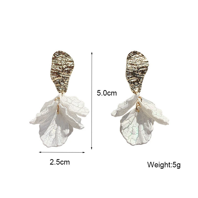 2020 Новая мода Shell Drop Серьги для женщин Корея Модная девушка Металлический Trreguler Цветок Подвесные серьги Ювелирные изделия Подарочные аксессуары - 5