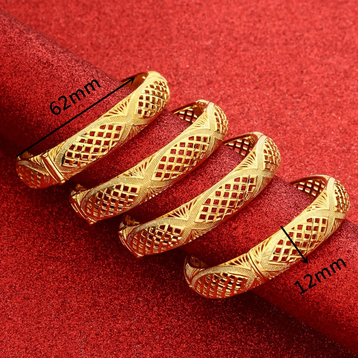 Дубай Браслеты для женщин Ближний Восток Золотые браслеты Эфиопия Саудовская Аравия Сетчатые браслеты Свадебные ювелирные изделия Африканские подарки - 1