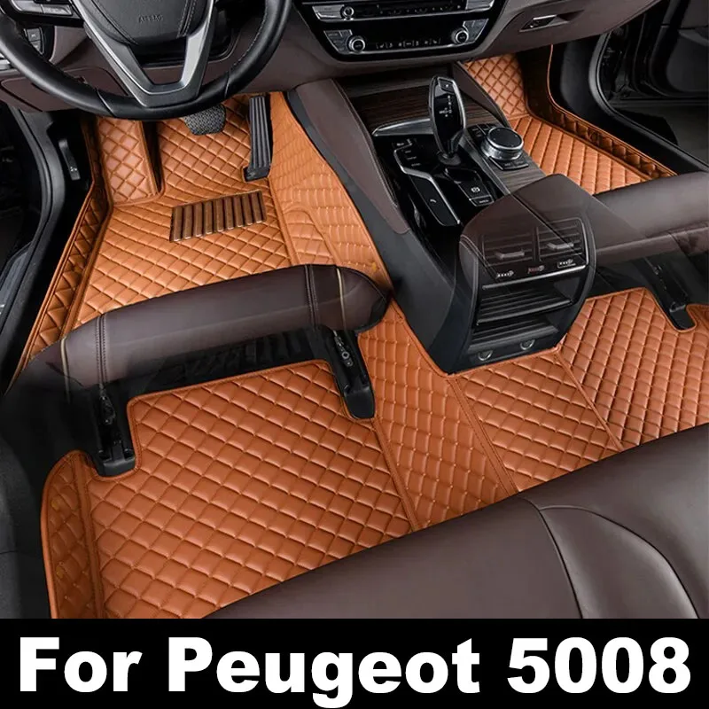 Автомобильные коврики для Peugeot 5008 Семь мест 2017-2023 18 19 20 21 22 23 Пользовательские автоматические подножки для ног Ковровый чехол Аксессуары для интерьера - 0