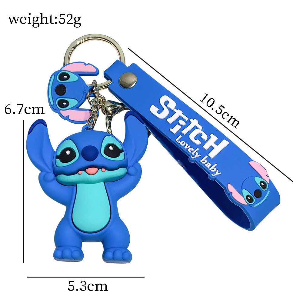 Kawaii Disney Lilo & Stitch Брелок Стежок Модель Кукла Кулон Брелоки Для Рюкзака Держатель Ключа Орнамент Детские Подарки Аксессуары - 1