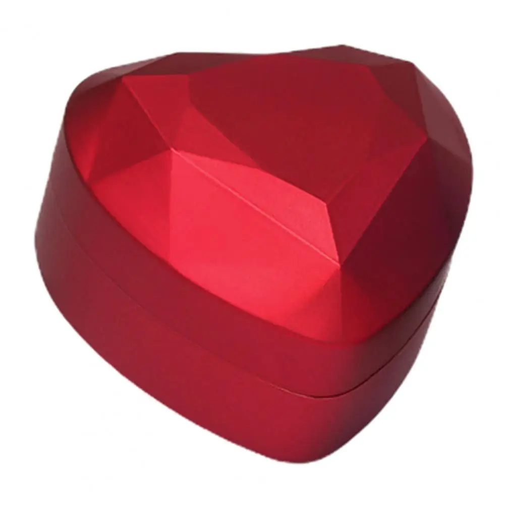  Ящик для хранения колец со встроенным светом в форме сердца Светодиодная коробка для кольца Портативный чехол для предложения руки и сердца Свадебный карманный - 3