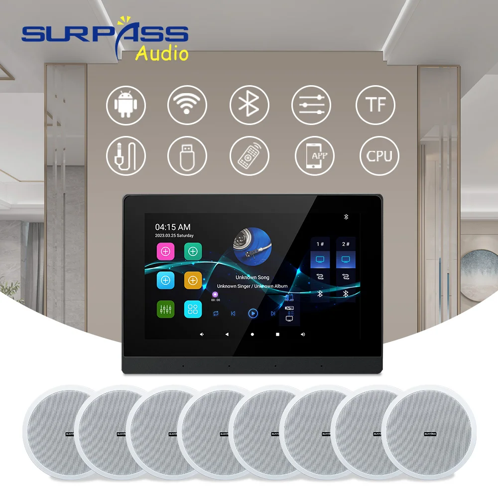 Умный дом Фоновая музыка Android11 WiFi Bluetooth Усилитель Пульт дистанционного управления со стереозвуком Потолочный динамик для спальни - 0