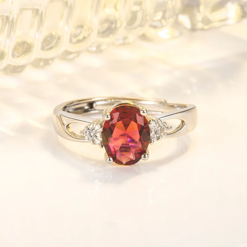 Подлинное кольцо с драгоценным камнем из серебра 925 пробы и красного рубина для женщин Anillos De Silver 925 Ювелирные изделия Рубин Драгоценный камень Ювелирные изделия Женские кольца - 1