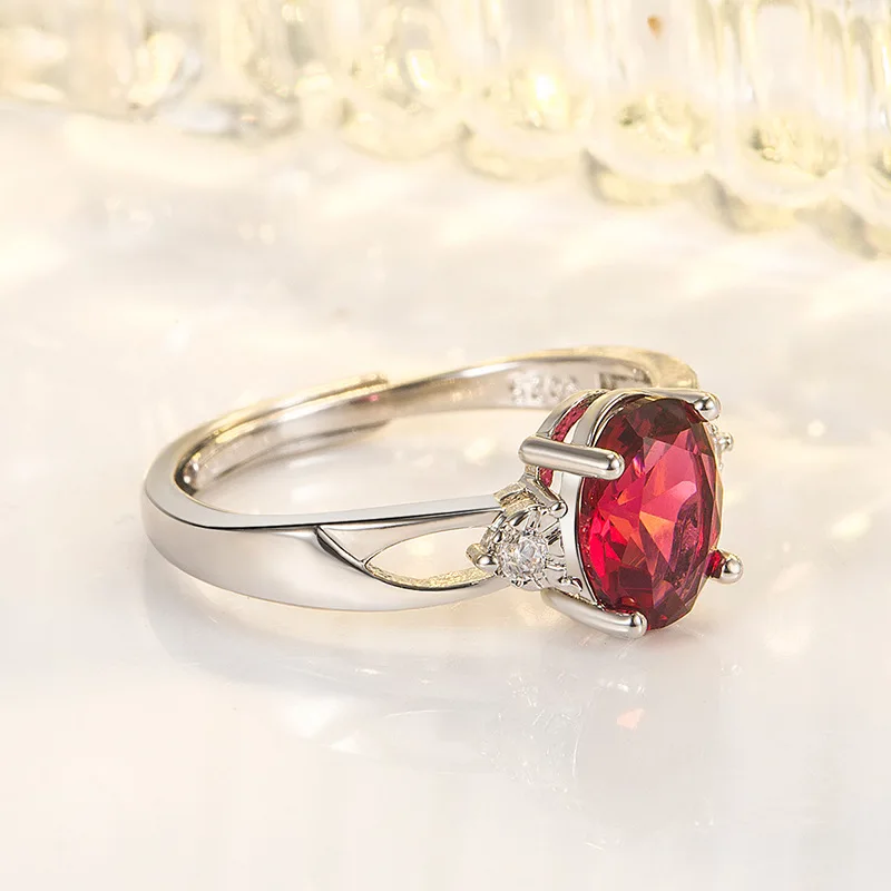 Подлинное кольцо с драгоценным камнем из серебра 925 пробы и красного рубина для женщин Anillos De Silver 925 Ювелирные изделия Рубин Драгоценный камень Ювелирные изделия Женские кольца - 3