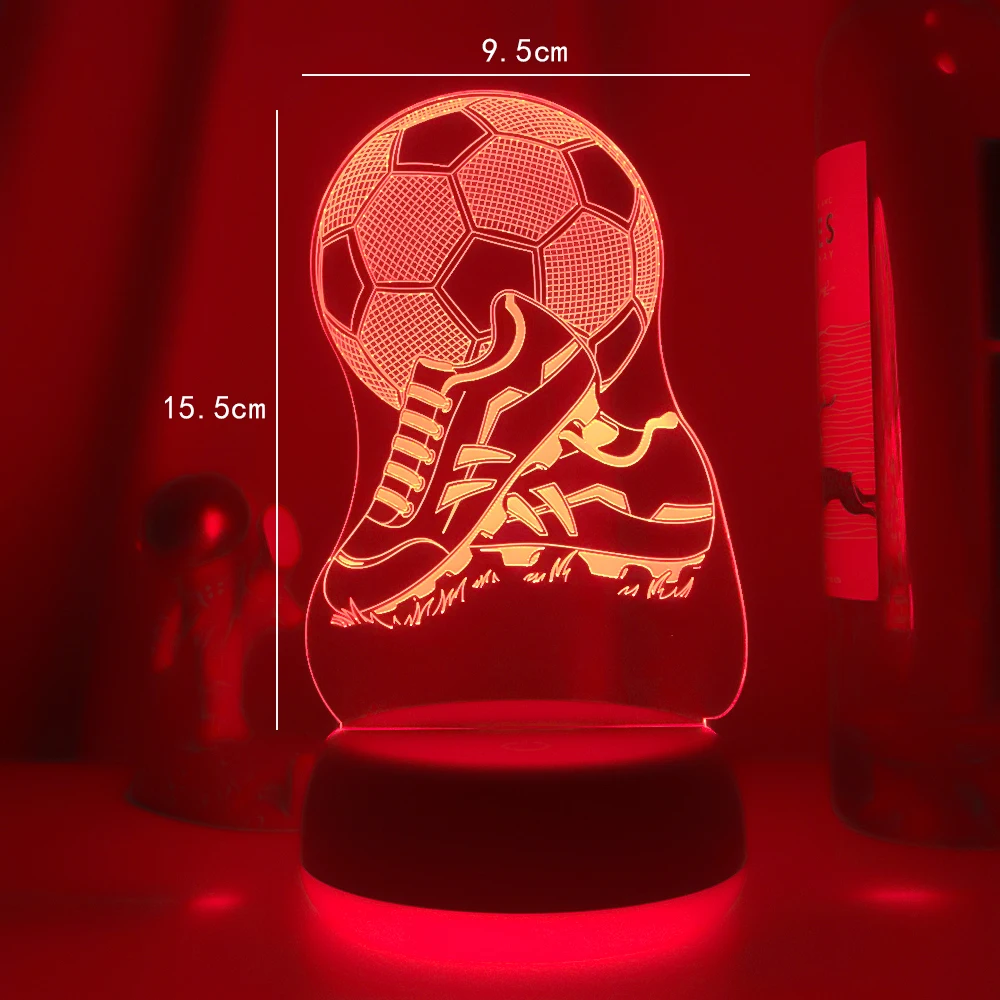 Новый 3D Иллюзия Детский Ночник Футбол 7 Цветов Изменяющийся Ночник Для Детской Спальни Атмосфера Футбольная Комната Настольная Лампа Подарки - 5