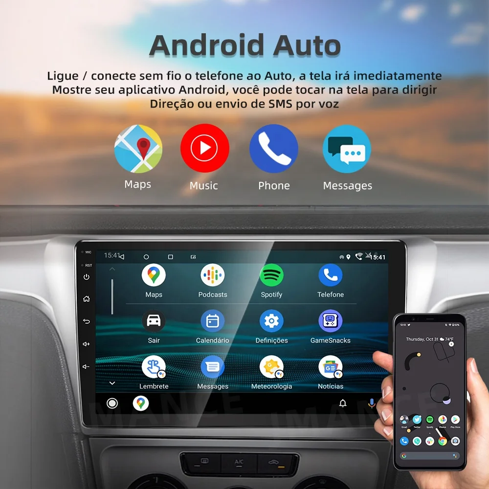 Jmance Оптовая заводская поддержка проводной беспроводной CarPlay Android Auto 4Core с BT WiFi Автомобильная электроника - 5