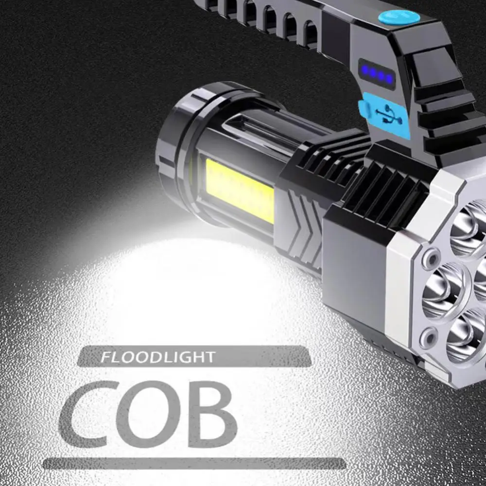  Мощные светодиодные фонарики Cob Боковой свет Легкий наружный освещение Фонарик из АБС-пластика 7LED Аккумуляторный фонарик Мощный - 4