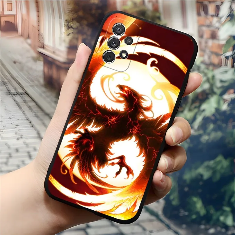 Чехол для телефона Rising Fire Phoenix Bird для Samsung A12 A50 A52 A51 A53 A33 A13 A22 A31 A40 A03S A32 A21 A81 A42 Силиконовый черный - 5