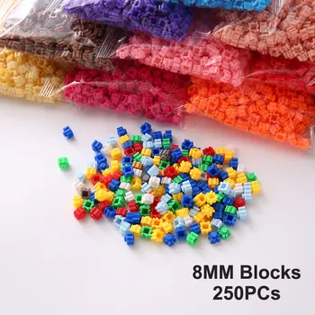 250 шт. 8 * 8 мм пиксельная художественная головоломка микро алмаз строительные блоки 40 цветов DIY 3D Маленький кирпич для детской игрушки Развивающие дети