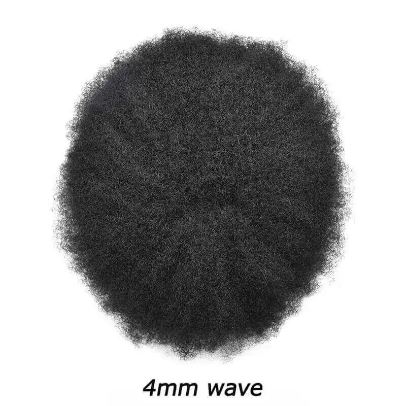  Система кудрявых волос Афро Кудрявый Парик Для Мужчин Для Черных Мужчин Мужские Прочные Моно Волосы Протезы Парики Для Мужчин 12 мм / 15 мм / 20 мм - 3