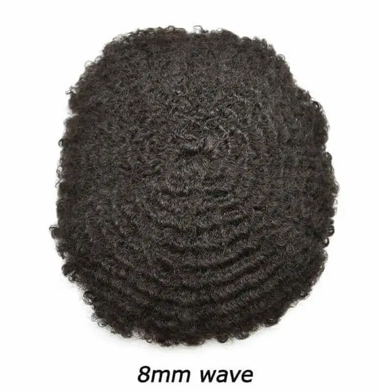  Система кудрявых волос Афро Кудрявый Парик Для Мужчин Для Черных Мужчин Мужские Прочные Моно Волосы Протезы Парики Для Мужчин 12 мм / 15 мм / 20 мм - 5