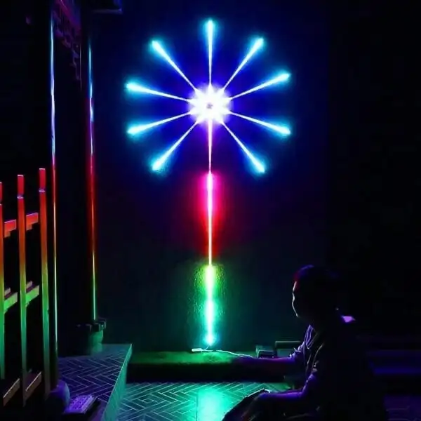Фейерверк Светодиодная лента RGB Управление звуком Симфония Фейерверк Свет Свадьба Рождественский музыкальный контроль Полный комплект Dream Meteor Lamp - 1