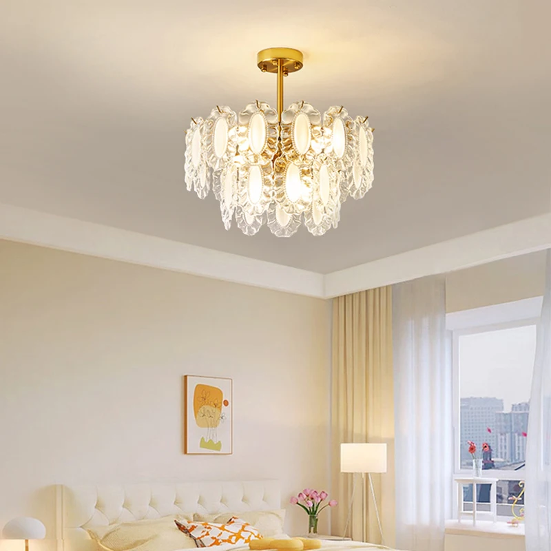 Nordic Luxury Led Crystal Люстра Современная простая вилла Гостиная Спальня Кабинет Свет Домашний Внутренний Декор Освещение Лампа Светильник - 1