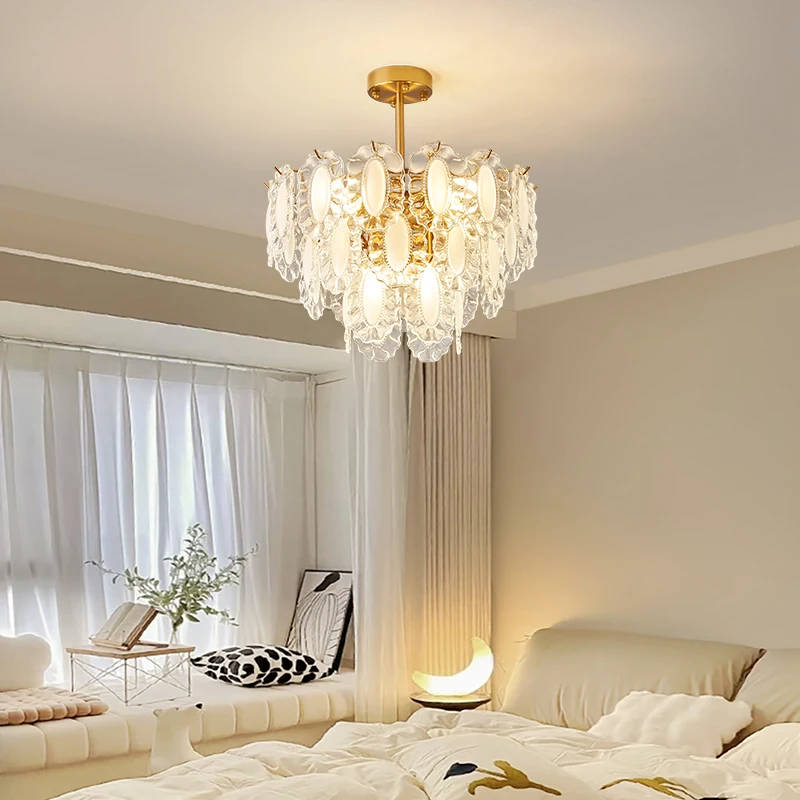 Nordic Luxury Led Crystal Люстра Современная простая вилла Гостиная Спальня Кабинет Свет Домашний Внутренний Декор Освещение Лампа Светильник - 4