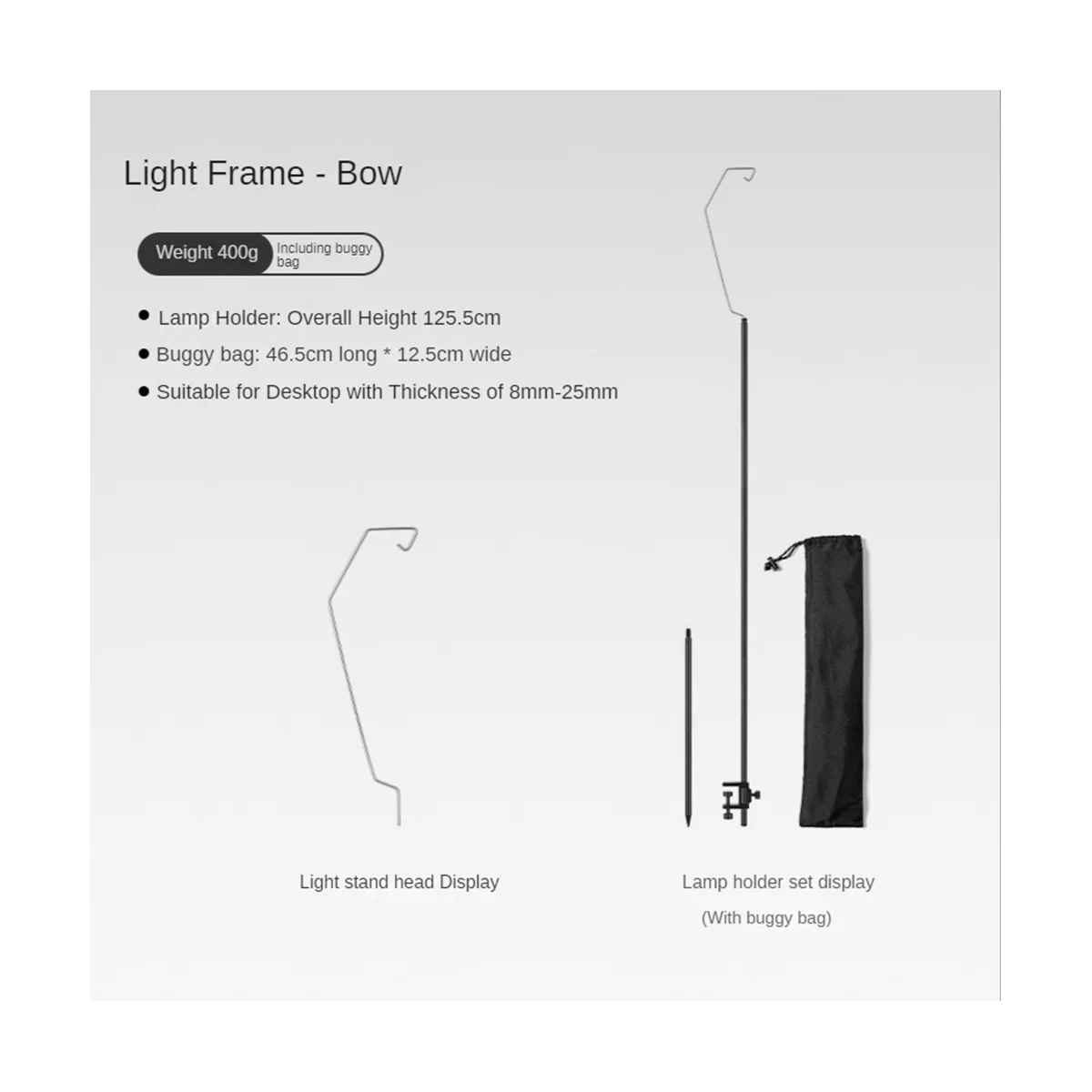  Открытый алюминиевый сплав Настольный держатель освещения Портативный регулируемый кемпинг Light Hooks Держатель для кемпинга, C Style - 5